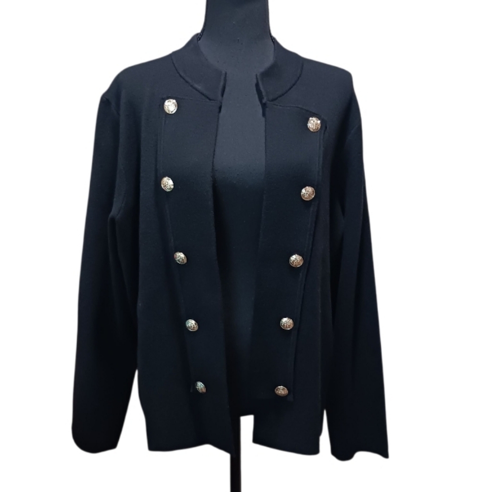 Jones New York Military Band Cardigan Topper Jacket - Picture 3 of 8